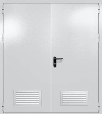 Двупольная глухая дверь ei-60 с вентиляцией (цвет светло-серый RAL 7047)