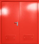 Двупольная глухая дверь ei-60 с вентиляцией (цвет красный RAL 3020)