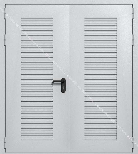 Двупольная глухая техническая дверь с вентиляцией (цвет светло-серый RAL 7047) Двупольная глухая техническая дверь с вентиляцией (цвет светло-серый RAL 7047)