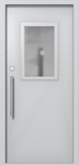 Однопольная техническая дверь со стеклом 600x400 (цвет светло-серый RAL 7047)