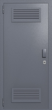 Однопольная глухая техническая дверь с вентиляцией (цвет темно-серый RAL 7015)
