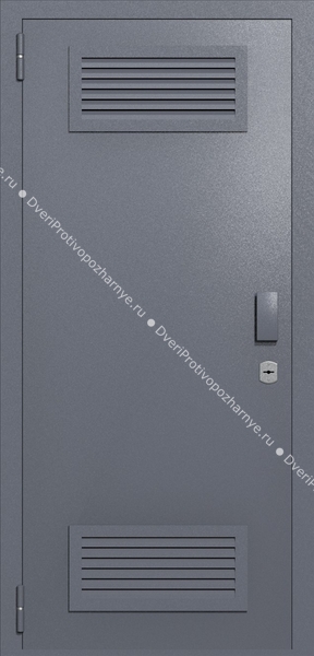 Однопольная глухая техническая дверь с вентиляцией (цвет темно-серый RAL 7015) Однопольная глухая техническая дверь с вентиляцией (цвет темно-серый RAL 7015)