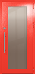 Однопольная техническая дверь с максимальным стеклом (цвет красный RAL 3020)