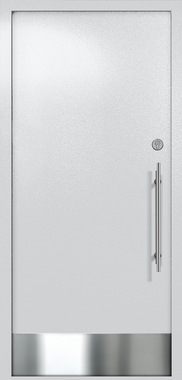 Однопольная глухая техническая дверь с отбойником (цвет светло-серый RAL 7047) Однопольная глухая техническая дверь с отбойником (цвет светло-серый RAL 7047)