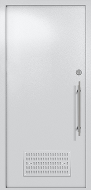 Однопольная глухая техническая дверь с вентиляцией (цвет светло-серый RAL 7047)