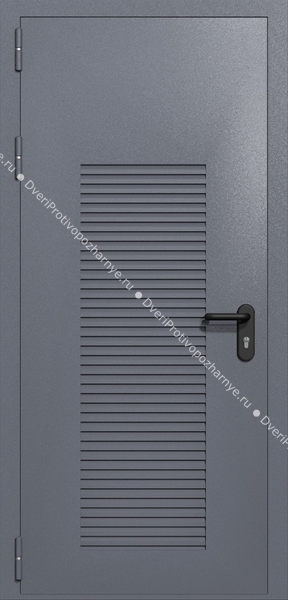 Однопольная глухая техническая дверь с вентиляцией (цвет темно-серый RAL 7015) Однопольная глухая техническая дверь с вентиляцией (цвет темно-серый RAL 7015)