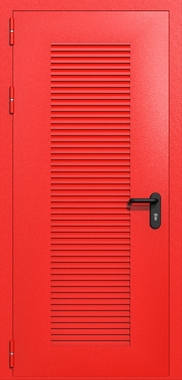 Однопольная глухая техническая дверь с вентиляцией (цвет красный RAL 3020)
