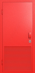 Однопольная глухая техническая дверь с вентиляцией (цвет красный RAL 3020)