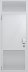 Однопольная глухая техническая дверь с верхней вставкой и вентиляцией (цвет светло-серый RAL 7047)