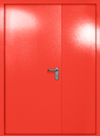 Полуторапольная глухая дверь ei-60 (цвет красный RAL 3020)