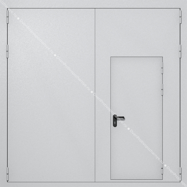 Распашные ворота ei-60 с калиткой (цвет светло-серый RAL 7047) Распашные ворота ei-60 с калиткой (цвет светло-серый RAL 7047)